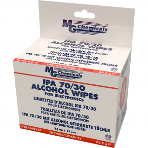 Toallitas empapadas en alcohol isopropílico ISOPROPANOL IPA 70% (paquete individual) 8241-W MG Chemicals